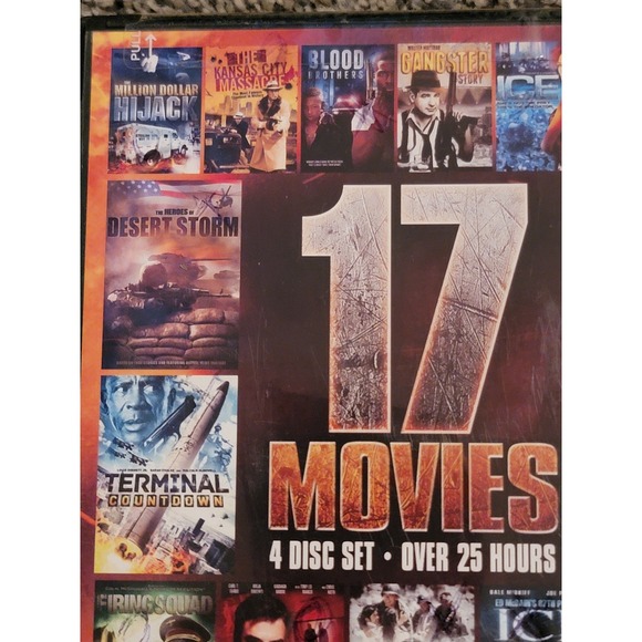 17 Movies 4 Disc Set Over 25 Hours War Action Thriller DVDs Great Value - Picture 4 of 8